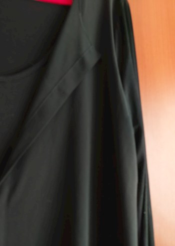 Siyah, Salaş,Midi Boy bluz(üzerinde şifon parça detay) - Görsel 3