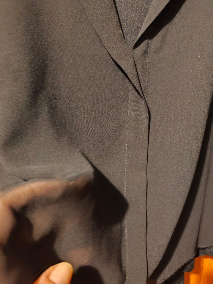 Siyah, Salaş,Midi Boy bluz(üzerinde şifon parça detay) - Görsel 2