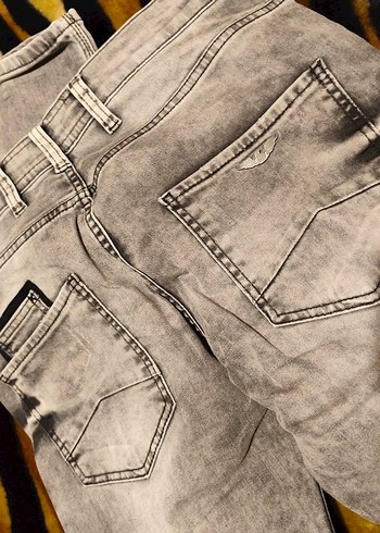 Gri Erkek Denim Bol Kesim Kot Pantolon - Görsel 4