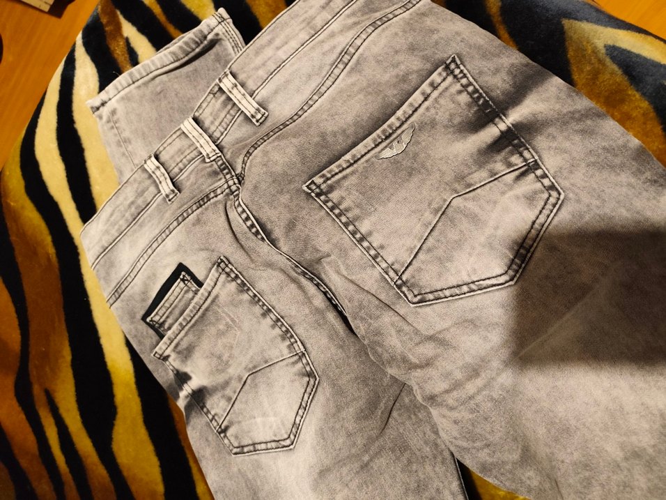 Gri Erkek Denim Bol Kesim Kot Pantolon - Görsel 4