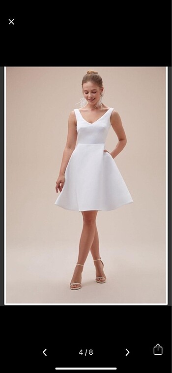 l Beden beyaz Renk Oleg cassini mini gelinlik