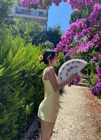 Bershka sarı elbise butter yellow rengi