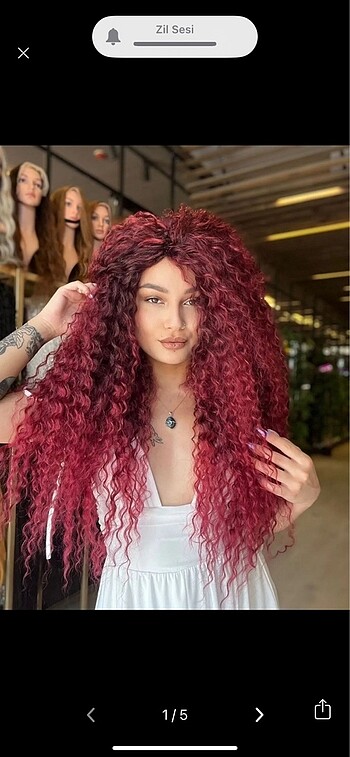 Afro peruk (kızıl)