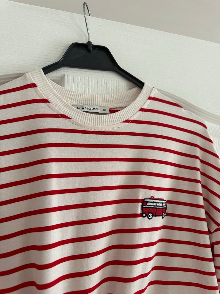 Kırmızı Çizgili Kadın Tunik - Görsel 2