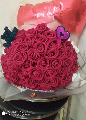 Renkli Pembe Gül Buketi - Görsel 2