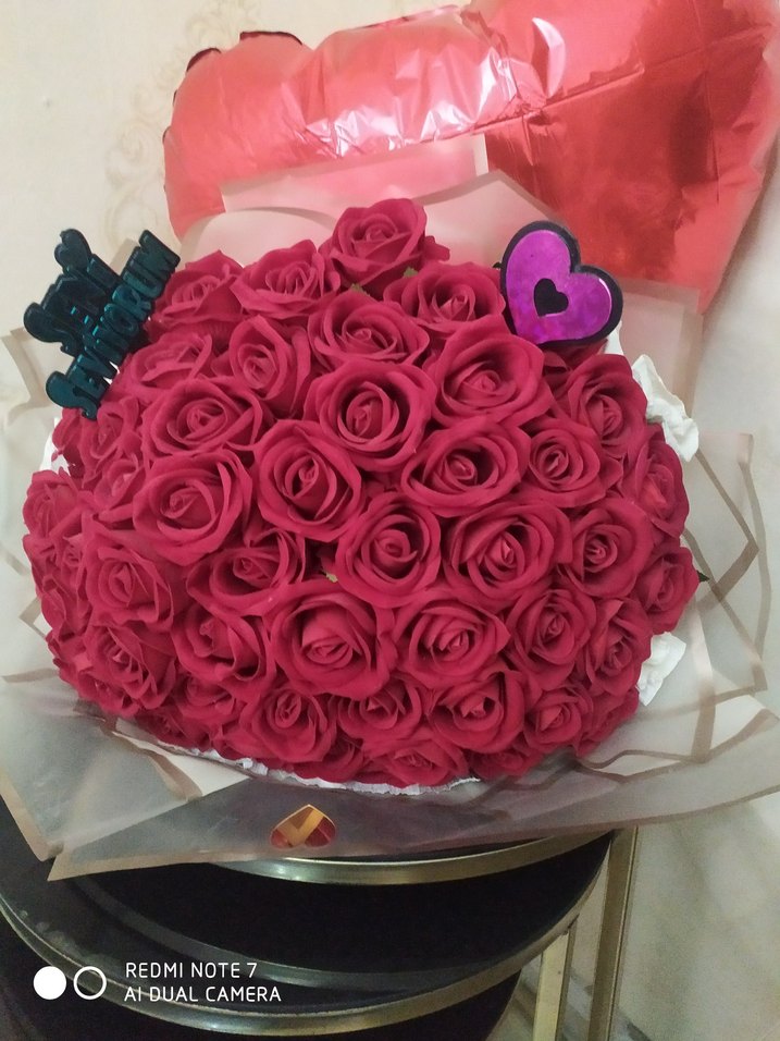 Renkli Pembe Gül Buketi - Görsel 2