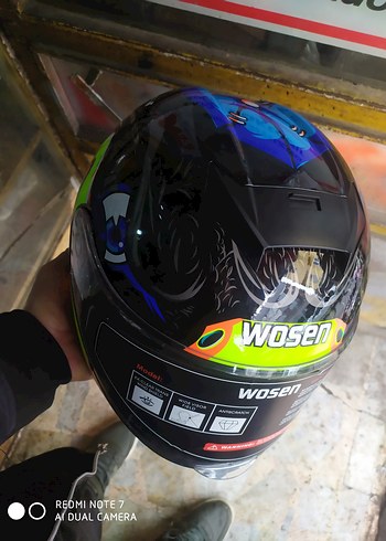 Renkli Baskılı Biker Motosiklet Kaskı - Görsel 2