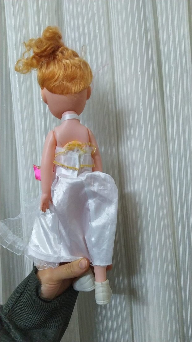 Pembe Saçlı Beyaz Elbiseli Bebek - Görsel 2