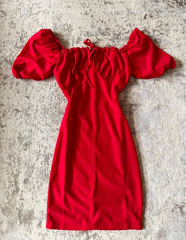 madonna kırmızı elbise - Görsel 5