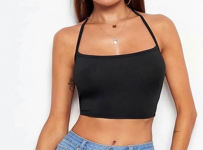 s Beden bağlamalı crop top