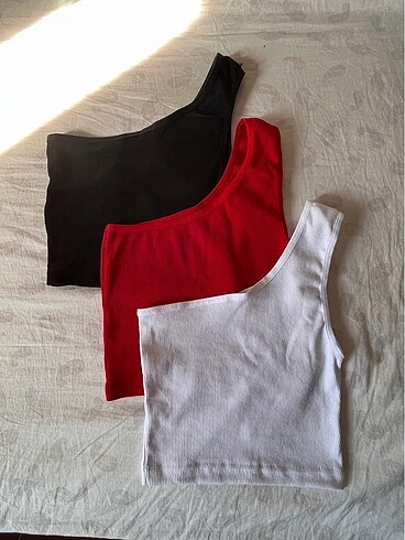 tek omuz crop top