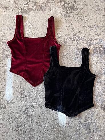kadife crop top