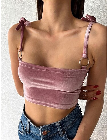 kadife crop top