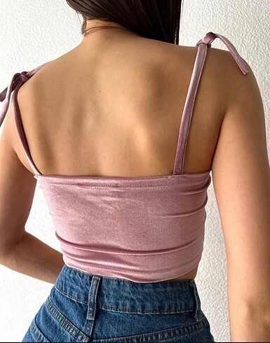 Zara kadife crop top