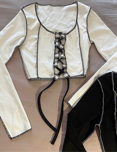 m Beden bağcıklı crop top