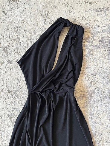 m Beden siyah Renk göğüs sırt dekolte elbise