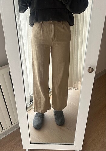 Diğer Beli lastikli krem rengi pantolon