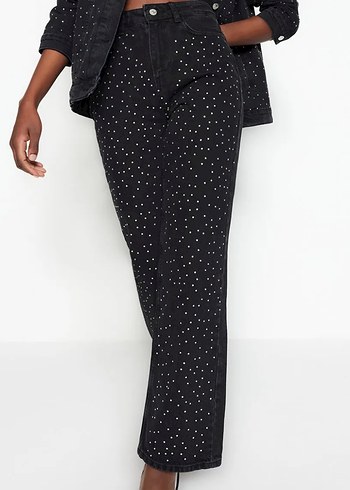 Trendyol & Milla Taşlı Yüksel Bel Wide Leg Jeans