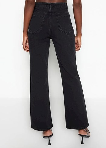 40 Beden Taşlı Yüksel Bel Wide Leg Jeans