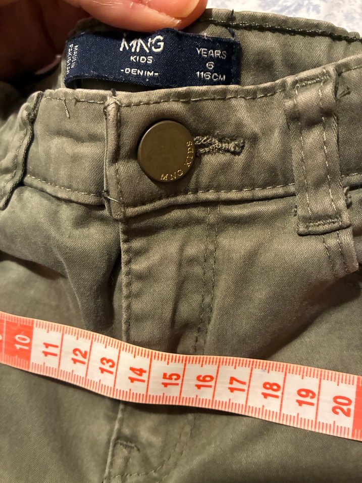 kız Çocuk Haki Dar Kesim Kemerli Pantolon - Görsel 3