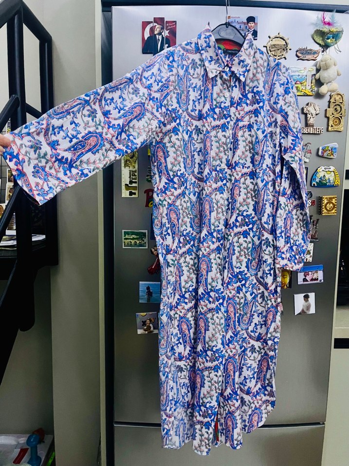 Renkli Baskılı Uzun Kollu Tunik/Deniz Elbisesi - Görsel 2