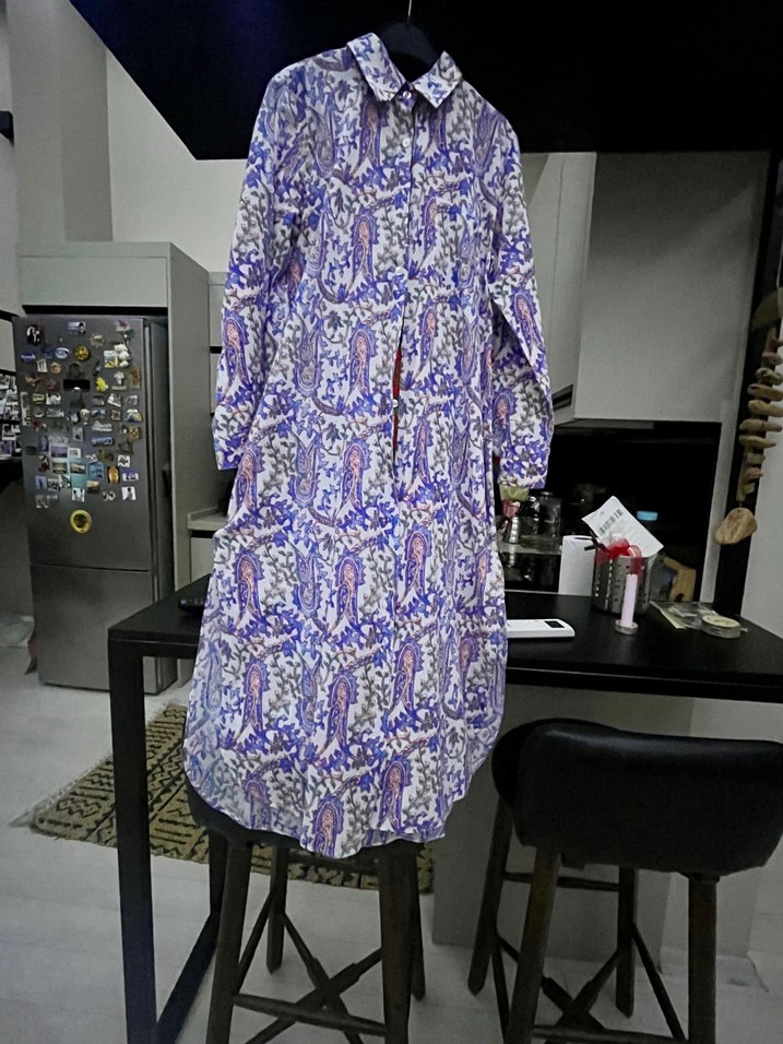 Renkli Baskılı Uzun Kollu Tunik/Deniz Elbisesi - Görsel 3