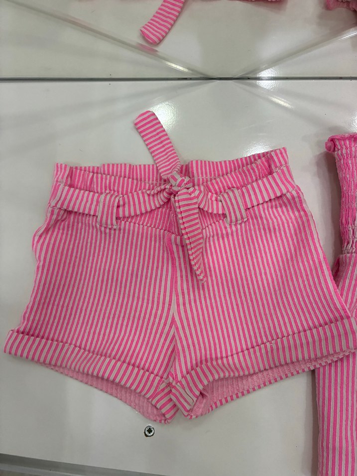 Pembe Çizgili Askılı 4 Yaş Kız Takım - Görsel 2