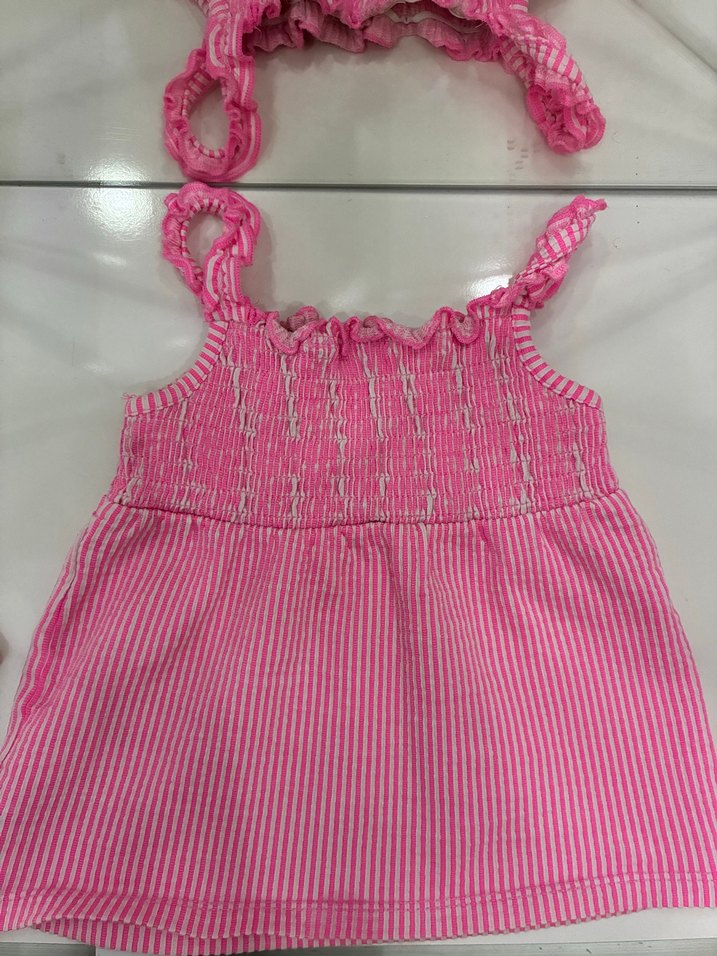 Pembe Çizgili Askılı 4 Yaş Kız Takım - Görsel 3