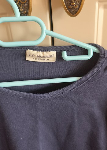 Kız çocuk Lacivert Bisiklet Yaka Uzun Kollu Tişört - Görsel 2