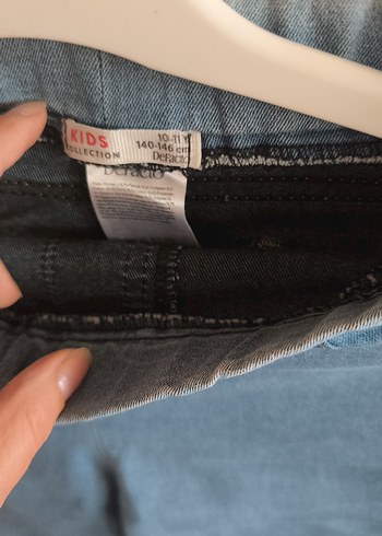 Kız Çocuk Elastik Bel Pastel Mavi Kot Pantolon - Görsel 2