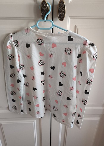 Kız Çocuk Beyaz Pamuklu Uzun Kollu Baskılı Tişört - Görsel 3