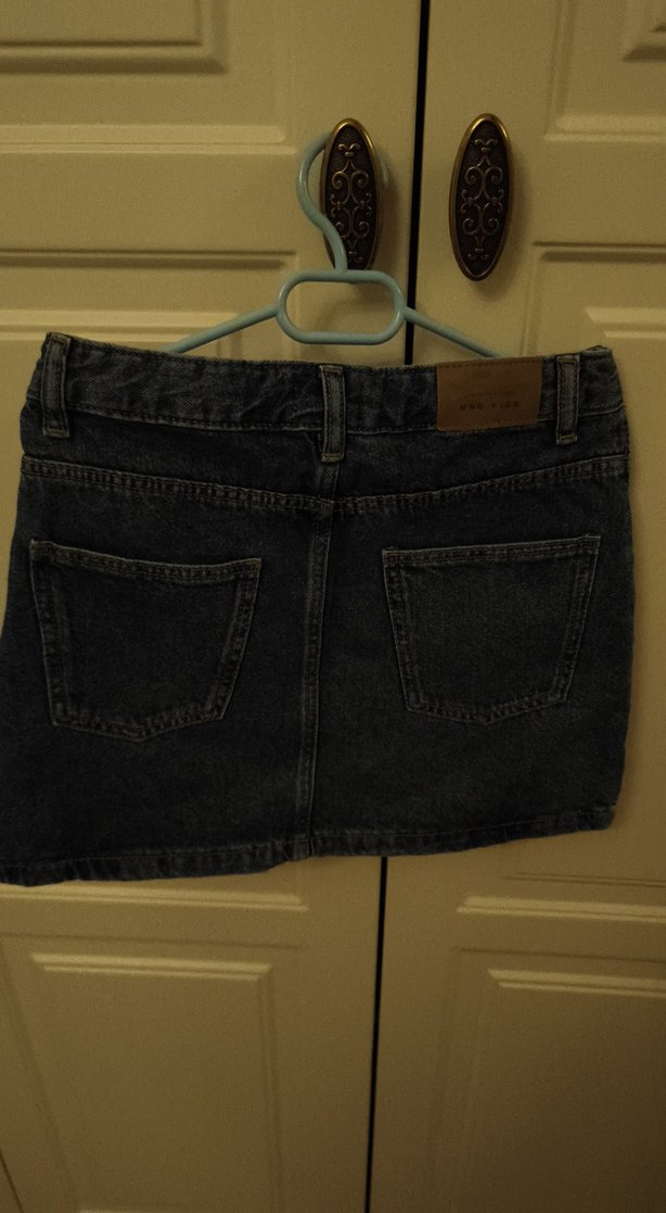 Kemer Detaylı  Denim Mini Etek - Görsel 3