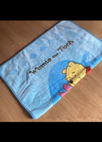 Mavi Winnie the Pooh Çocuk Battaniyesi çok temiz sayılı kullanıl - Görsel 5