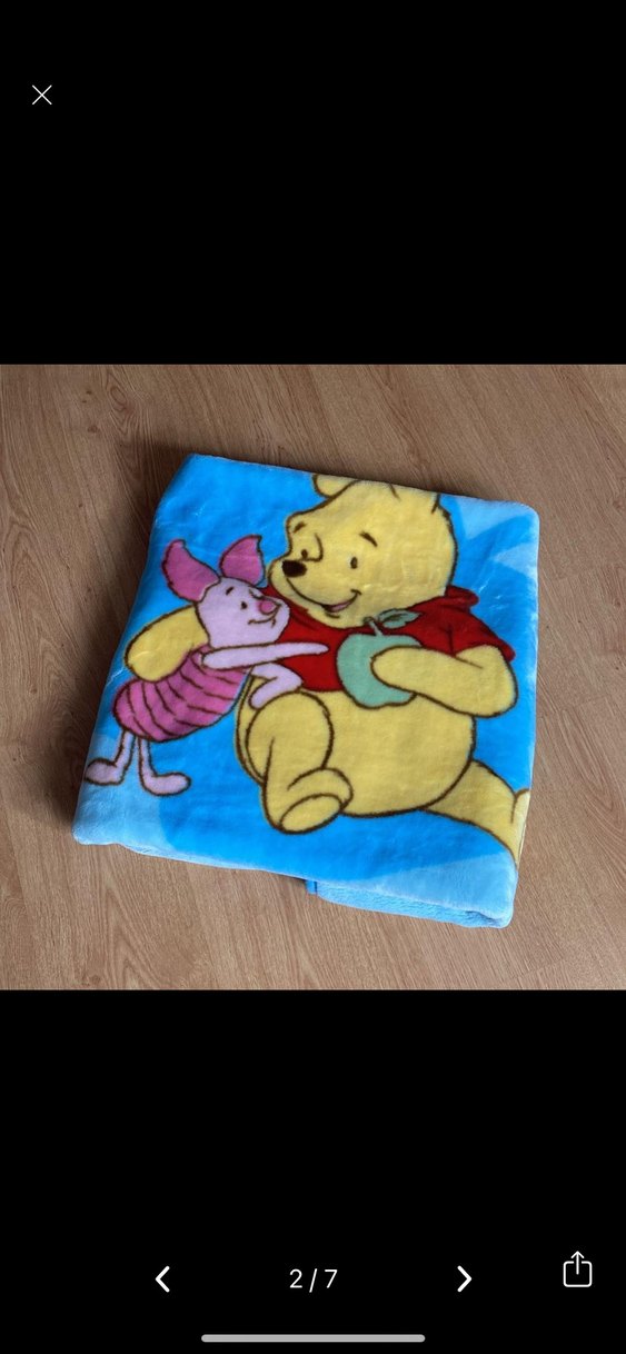 Mavi Winnie the Pooh Çocuk Battaniyesi çok temiz sayılı kullanıl - Görsel 2