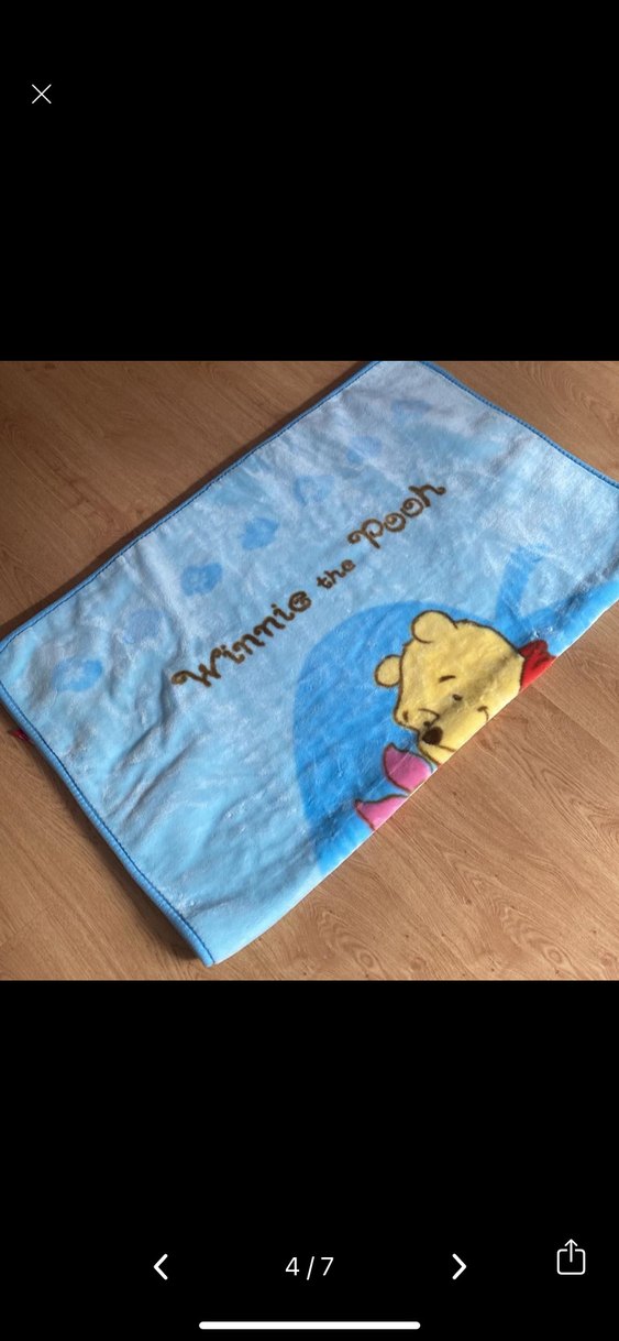 Mavi Winnie the Pooh Çocuk Battaniyesi çok temiz sayılı kullanıl - Görsel 5