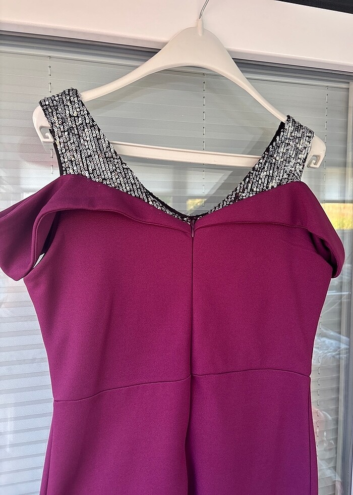 Mor abiye elbise - Görsel 4