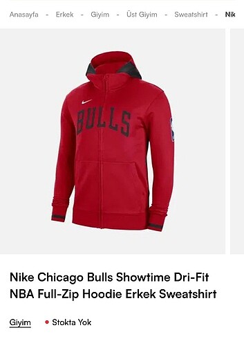 Nike Chicago Bulls Erkek Sweatshirt 
