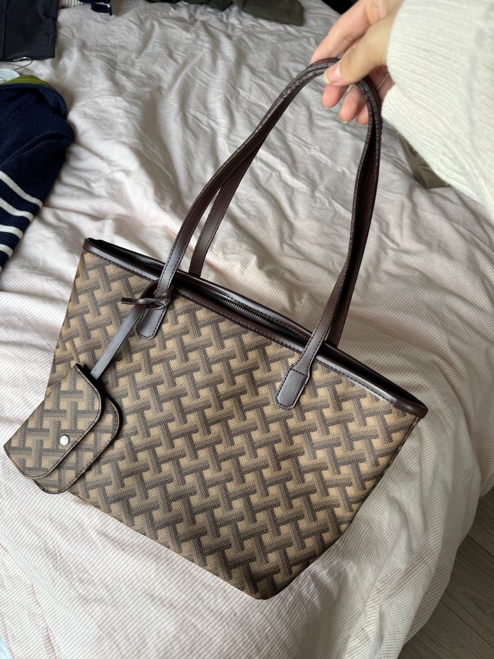 Klasik Paris Tarzı Kahverengi Deri Kadın Çanta - Görsel 3