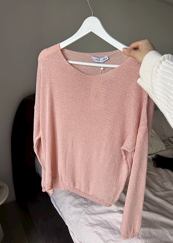 Pembe Triko Salaş Kadın Kazak - Görsel 2