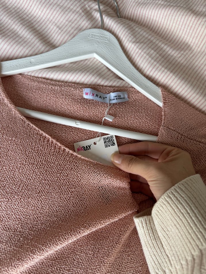 Pembe Triko Salaş Kadın Kazak - Görsel 3