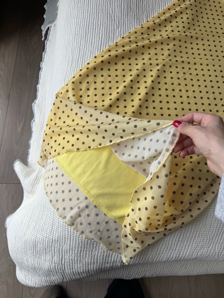 Sarı Puantiyeli etek - Görsel 4