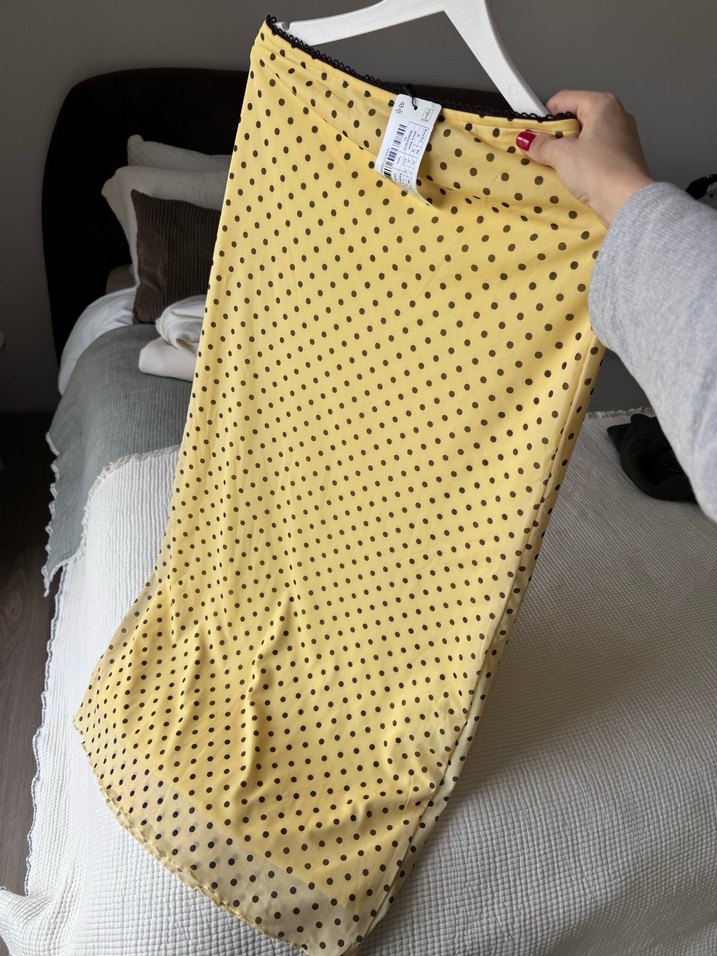 Sarı Puantiyeli etek - Görsel 5