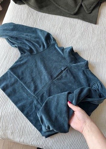 Kadın mavi Yüksek bluz - Görsel 6