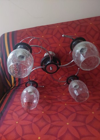 gümüş Detaylı Dört Kollu Tavan Lambası - Görsel 3