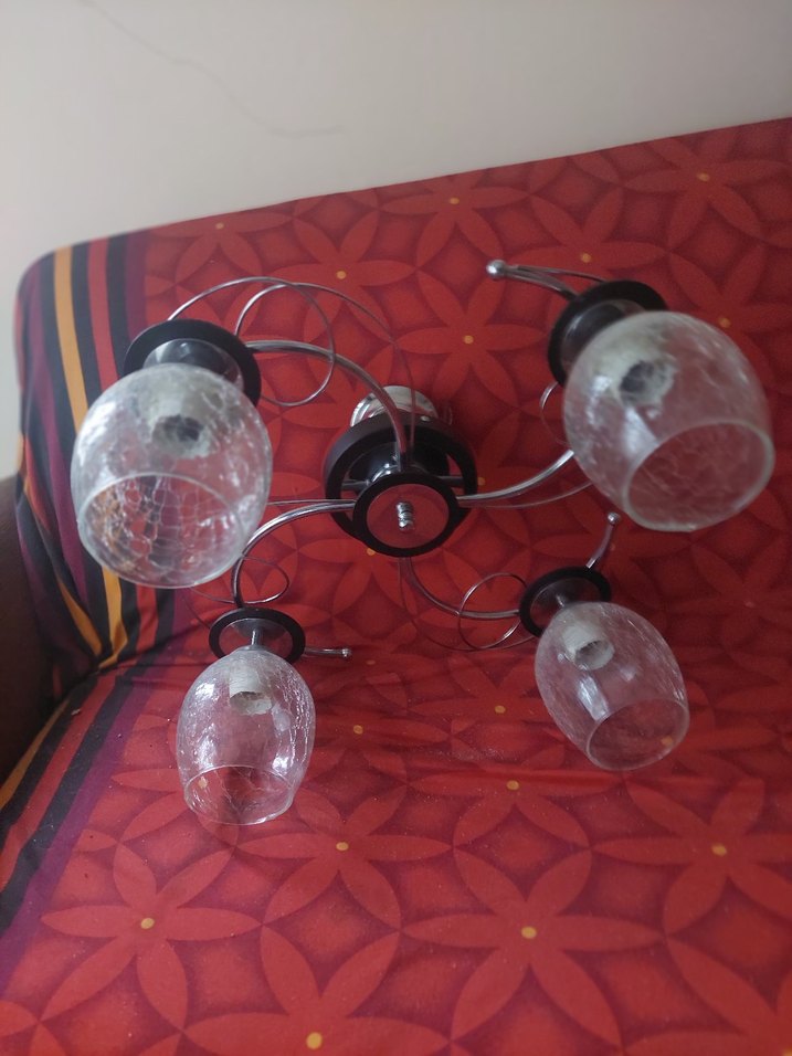 gümüş Detaylı Dört Kollu Tavan Lambası - Görsel 3