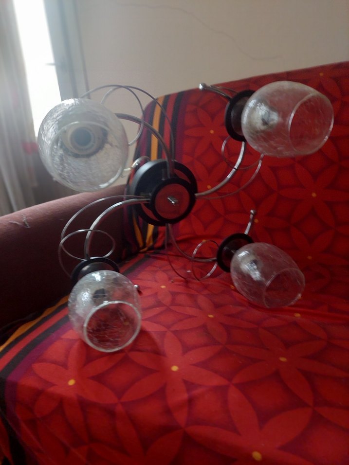 gümüş Detaylı Dört Kollu Tavan Lambası - Görsel 5