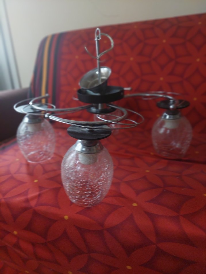 gümüş Detaylı Dört Kollu Tavan Lambası - Görsel 4