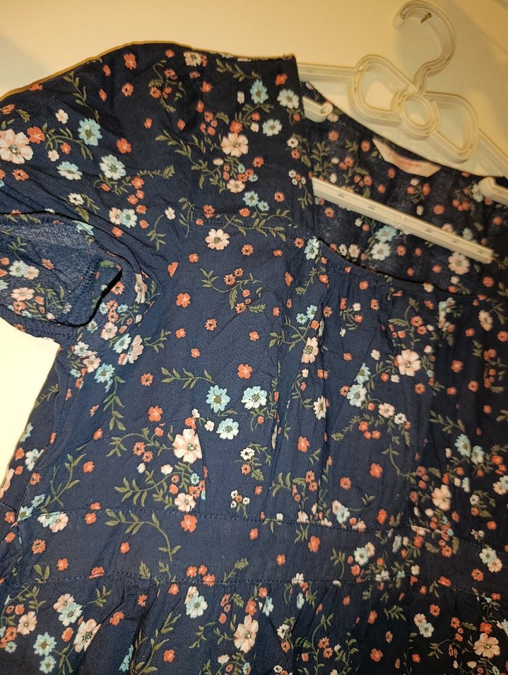 Çiçekli V Yakalı Kadın Elbise - Görsel 3