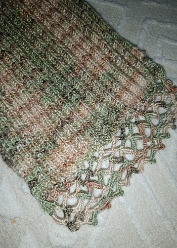 Bej Örgü Bohem Kadın Atkı - Görsel 3