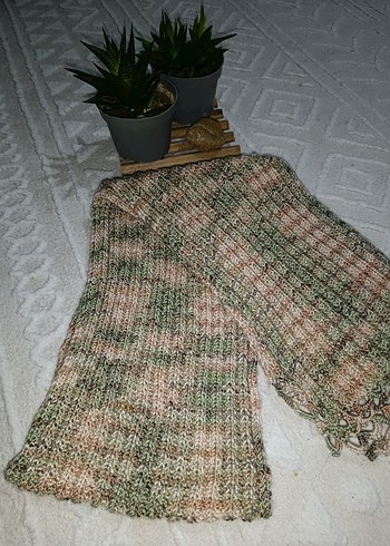 Bej Örgü Bohem Kadın Atkı - Görsel 4